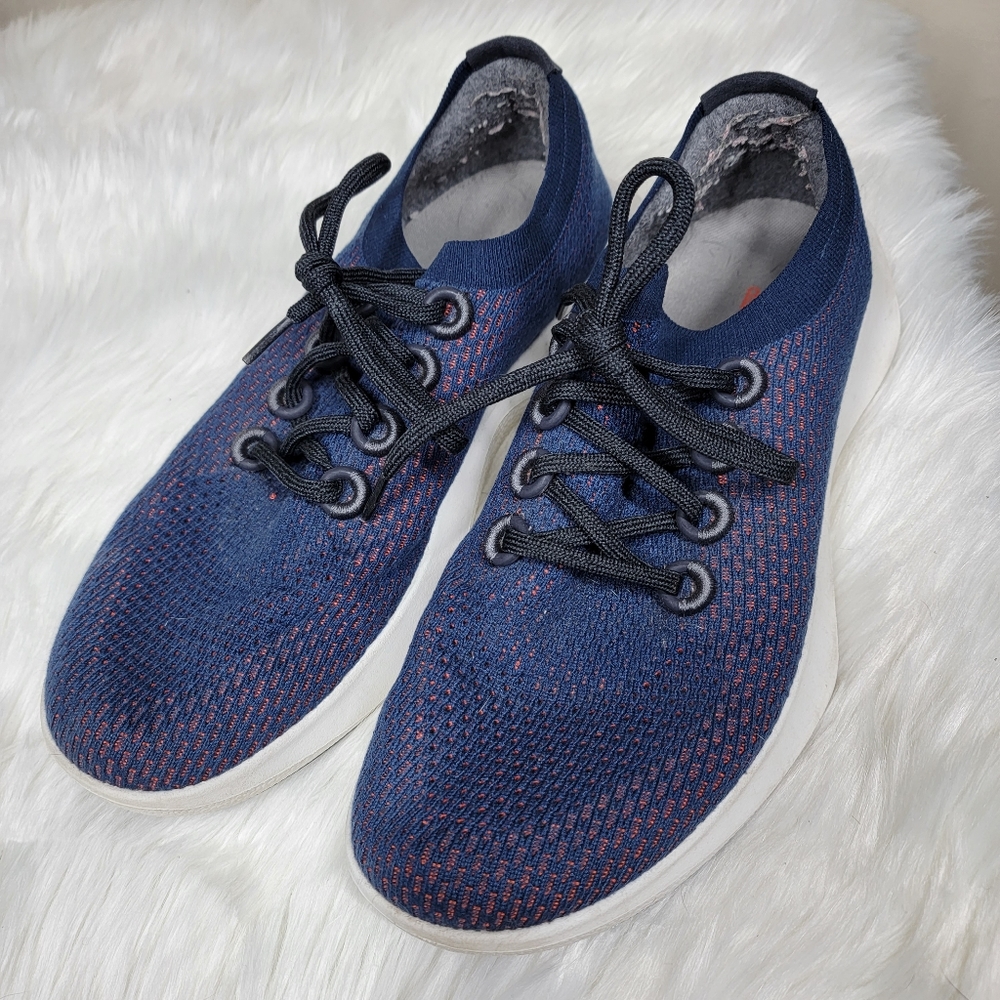 Allbirds Men's tree dasher running shoes blue and orange size 11